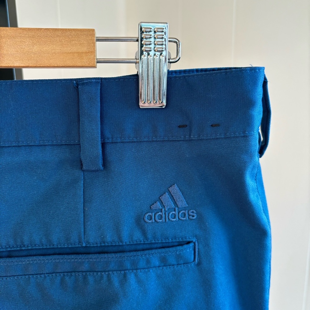 Adidas Blue Flat Front Chino Activewear Golf Tech Pants Mens 34x31 (Tag 32)
